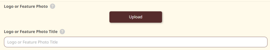 Registration form logo button and title