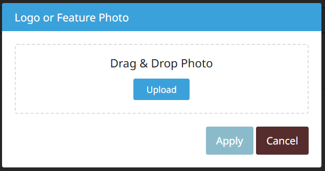 Registration form logo button and title select